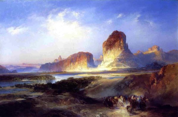 Green River, Wyoming by Thomas Moran - Hand-Painted Oil Painting Reproduction