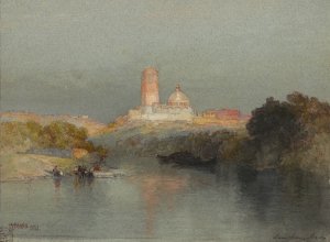 Hacienda on the Lerma River, San Juan, Mexico by Thomas Moran Oil Painting