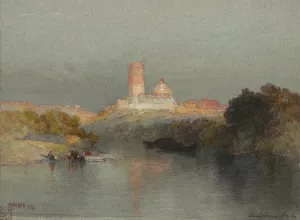 Hacienda on the Lerma River, San Juan, Mexico by Thomas Moran Oil Painting