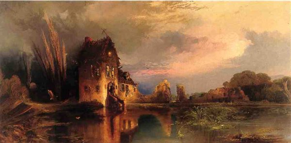 Main Product Photo of Haunted House Painting by Thomas Moran