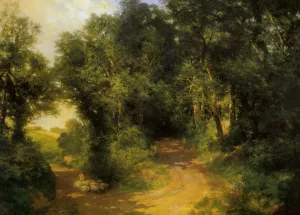 Herding Sheep Long Island painting by Thomas Moran