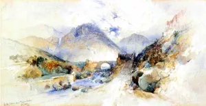 In the Cajon Above Troyes, Mexico by Thomas Moran - Oil Painting Reproduction
