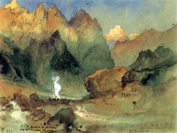 In the Lava Beds by Thomas Moran - Hand-Painted Oil Painting Reproduction