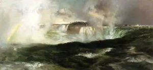 Looking Over Niagara Falls by Thomas Moran - Oil Painting Reproduction