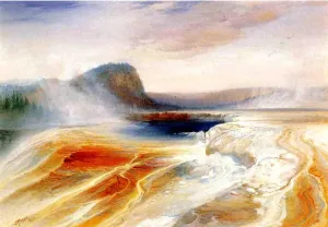 Lower Geyser Basin by Thomas Moran - Oil Painting Reproduction