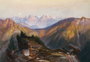 Lower Yellowstone Range by Thomas Moran Oil Painting