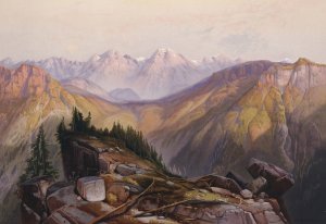 Lower Yellowstone Range by Thomas Moran Oil Painting