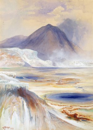 Mammoth Hot Springs, Yellowstone by Thomas Moran Oil Painting