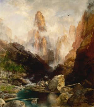 Mist in Kanab Canyon, Utah by Thomas Moran Oil Painting