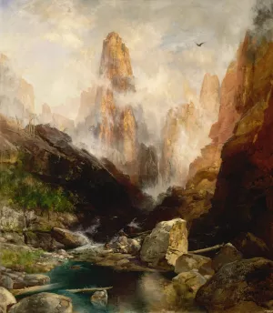 Mist in Kanab Canyon, Utah by Thomas Moran Oil Painting