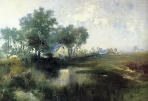 Misty Morning, Appaquogue painting by Thomas Moran