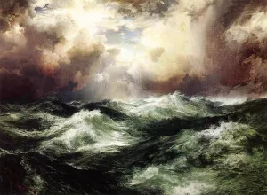 Moonlit Seascape III by Thomas Moran - Oil Painting Reproduction