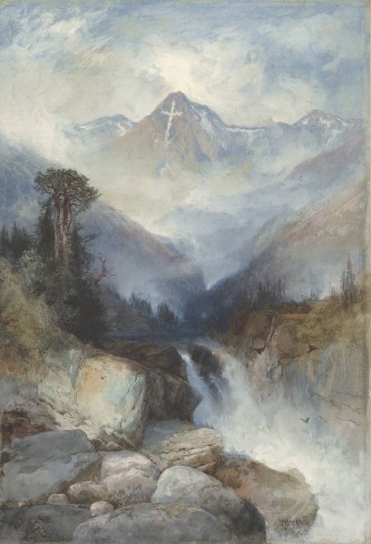 Mountain of the Holy Cross  by Thomas Moran - Hand-Painted Oil Painting Reproduction