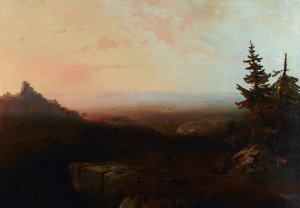 Mountain Scene by Thomas Moran Oil Painting