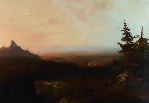 Mountain Scene by Thomas Moran Oil Painting