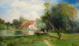 Near East Hampton, Long Island by Thomas Moran Oil Painting