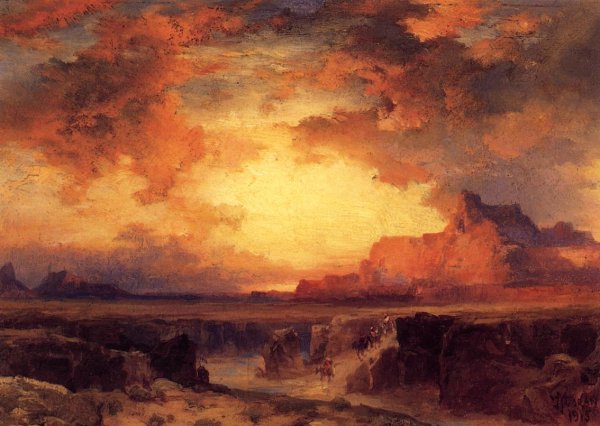 Main Product Photo of Near Fort Wingate, New Mexico Painting by Thomas Moran