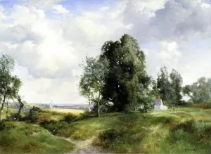 Old Windmill, East Hampton, Long Island, New York by Thomas Moran - Oil Painting Reproduction