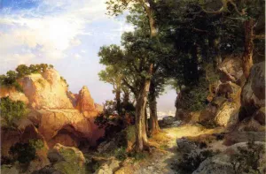 On the Berry Trail - Grand Canyon of Arizona by Thomas Moran - Oil Painting Reproduction