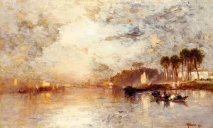 On the St. John's River, Florida painting by Thomas Moran