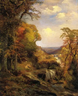 On the Wissahickon Near Chestnut Hill by Thomas Moran - Oil Painting Reproduction