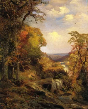 On the Wissahickon Near Chestnut Hill by Thomas Moran Oil Painting