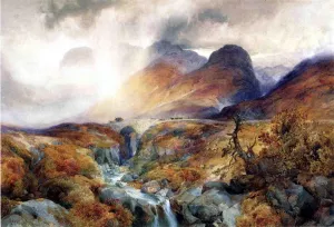 Pass at Glencoe, Scotland by Thomas Moran Oil Painting