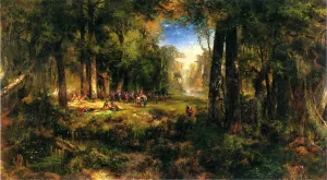 Ponce de Leon in Florida by Thomas Moran - Oil Painting Reproduction