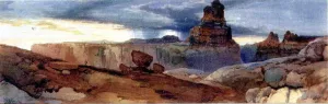 Shin-Au-Av-Tu-Weap God Land, Canyon of the Colorado, Utah by Thomas Moran - Oil Painting Reproduction