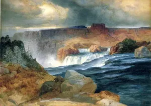 Shoshone Falls, Idaho by Thomas Moran - Oil Painting Reproduction