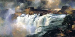 Shoshone Falls on the Snake River by Thomas Moran - Oil Painting Reproduction