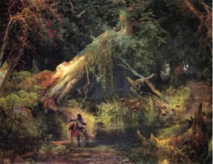 Slave Hunt, Dismal Swamp, Virginia by Thomas Moran - Oil Painting Reproduction