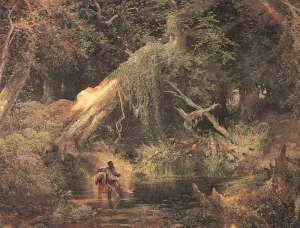 Slaves Escaping Through the Swamp by Thomas Moran Oil Painting