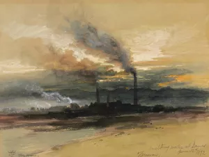 Smelting Works at Denver by Thomas Moran Oil Painting