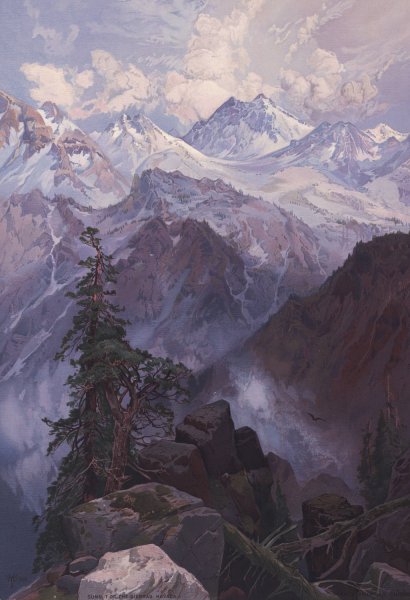 Summit of the Sierras, Nevada  by Thomas Moran - Hand-Painted Oil Painting Reproduction