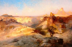 Sunrise Landscape by Thomas Moran Oil Painting