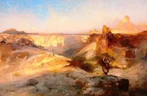 Sunrise Landscape by Thomas Moran - Oil Painting Reproduction