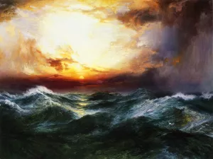 Sunset after a Storm by Thomas Moran - Oil Painting Reproduction