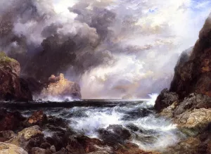 Tantallon Castle, North Berwick, Scotland by Thomas Moran - Oil Painting Reproduction