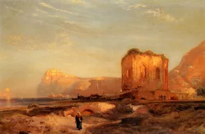 Temple of Venus, Castle of Baiae by Thomas Moran - Oil Painting Reproduction