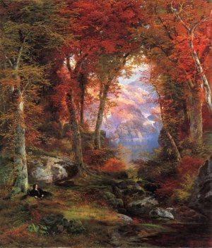 The Autumnal Woods also known as Under the Trees by Thomas Moran Oil Painting