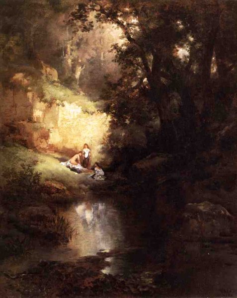 Main Product Photo of The Bathers Painting by Thomas Moran