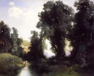 The Bathing Hole, Cuernavaca, Mexico by Thomas Moran - Oil Painting Reproduction