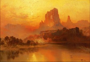 The Golden Hour by Thomas Moran Oil Painting