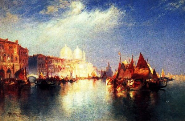 The Grand Canal by Thomas Moran - Hand-Painted Oil Painting Reproduction