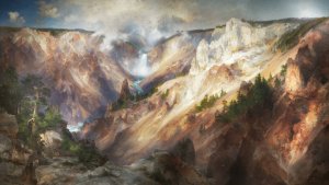 The Grand Canyon Of The Yellowstone by Thomas Moran Oil Painting