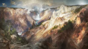 The Grand Canyon Of The Yellowstone by Thomas Moran Oil Painting