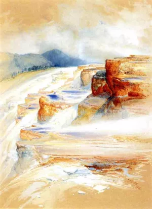 The Hot Springs of Gardiners River, Dianas Baths by Thomas Moran Oil Painting