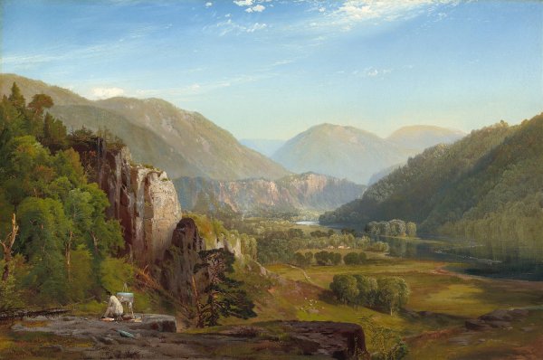 The Juniata, Evening  by Thomas Moran - Hand-Painted Oil Painting Reproduction