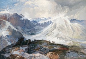 The Mosquito Trail, Rocky Mountains of Colorado, Elevation 12,000 Feet by Thomas Moran Oil Painting